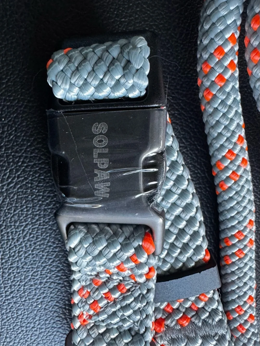 Gray & Orange Reflective Dog Leash and Collar Set for Men Accessories Size: L